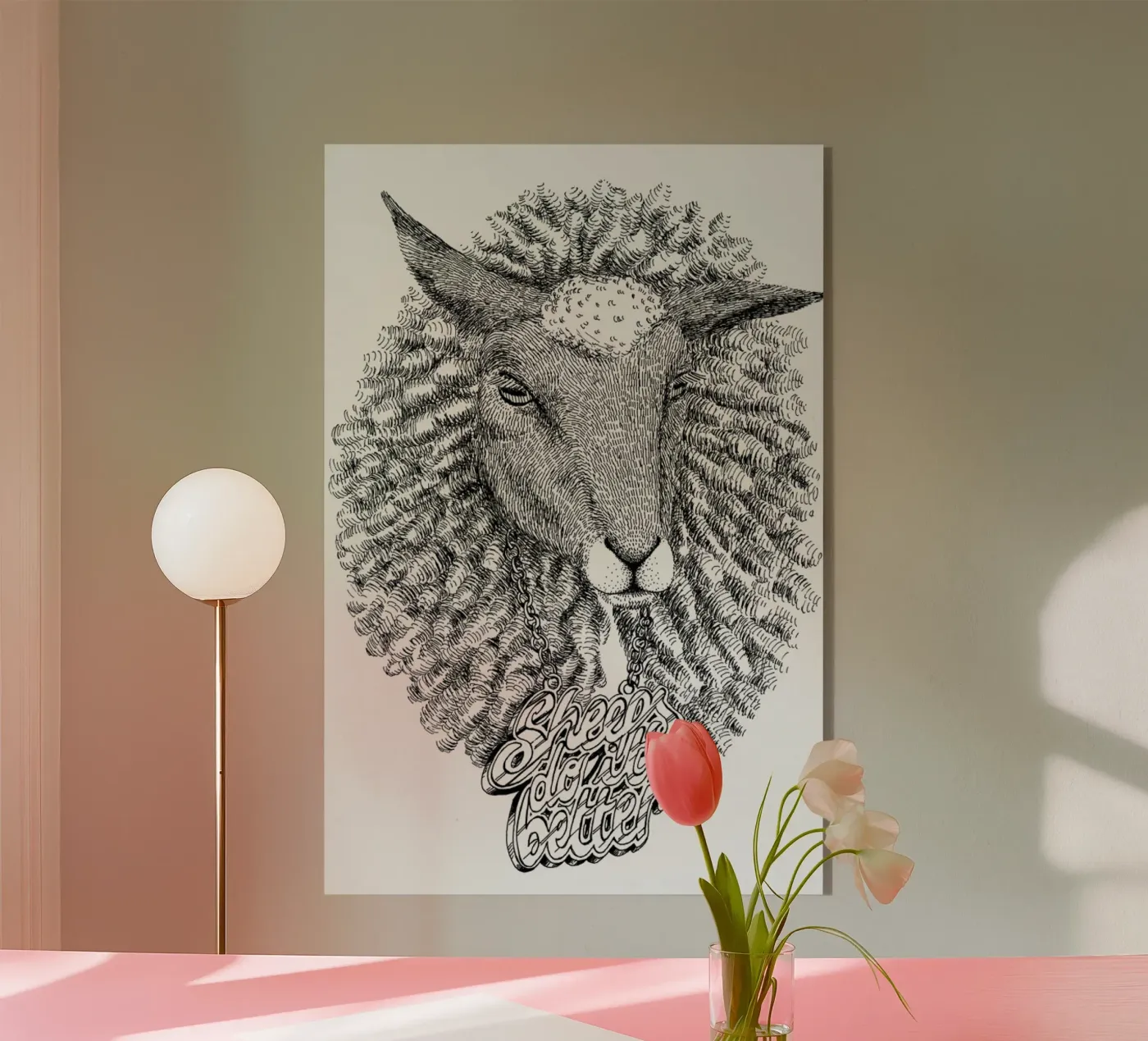 Sheeps Do It Better acryl van Anna Fietta