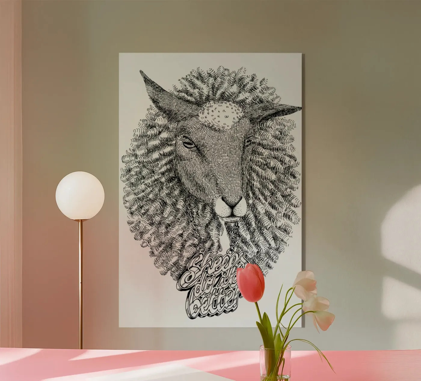 Sheeps Do It Better acrylic glass by Anna Fietta