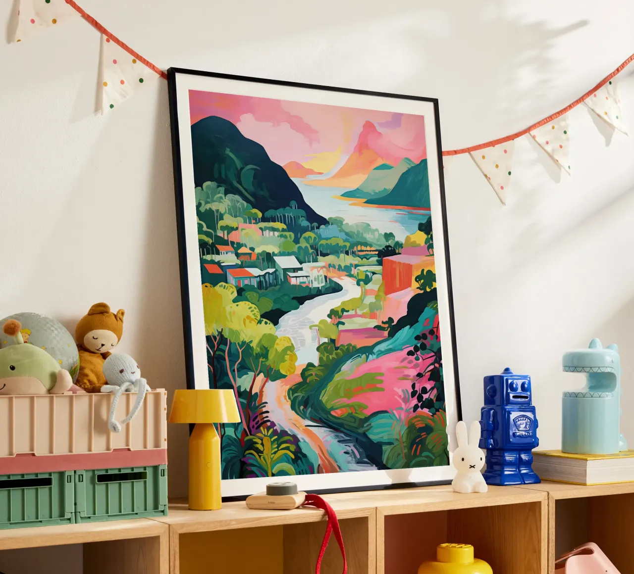 See, Bergstadt - Reisekunst Poster von Peaches Art Prints