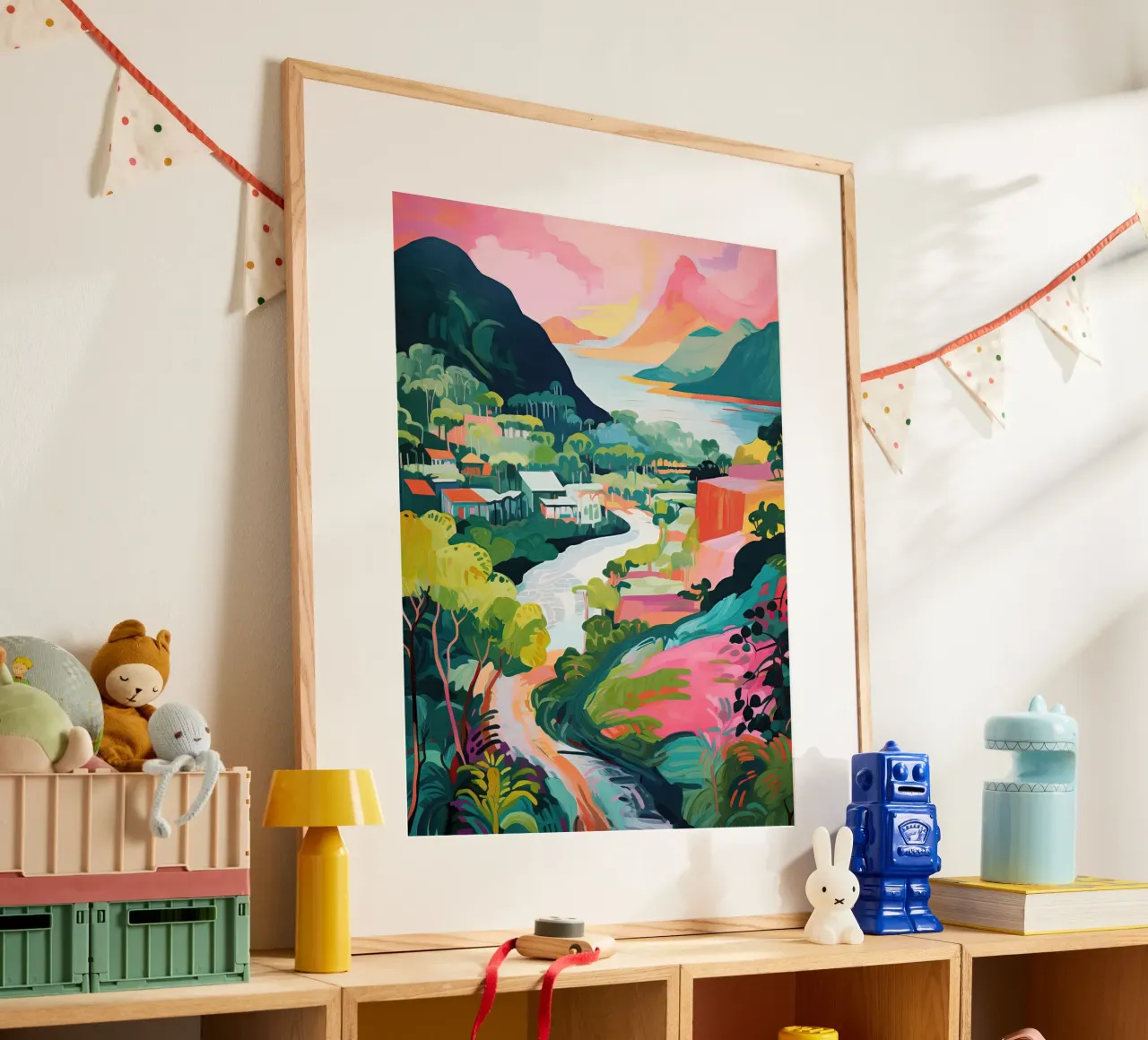 See, Bergstadt - Reisekunst Poster von Peaches Art Prints