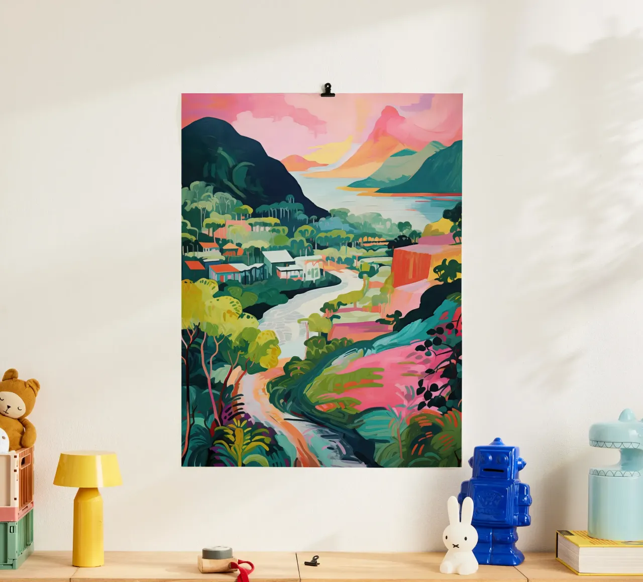 See, Bergstadt - Reisekunst Poster von Peaches Art Prints