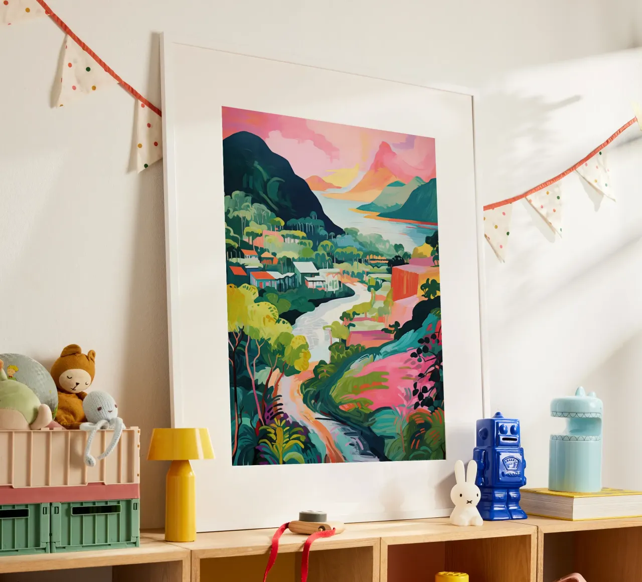 See, Bergstadt - Reisekunst Poster von Peaches Art Prints
