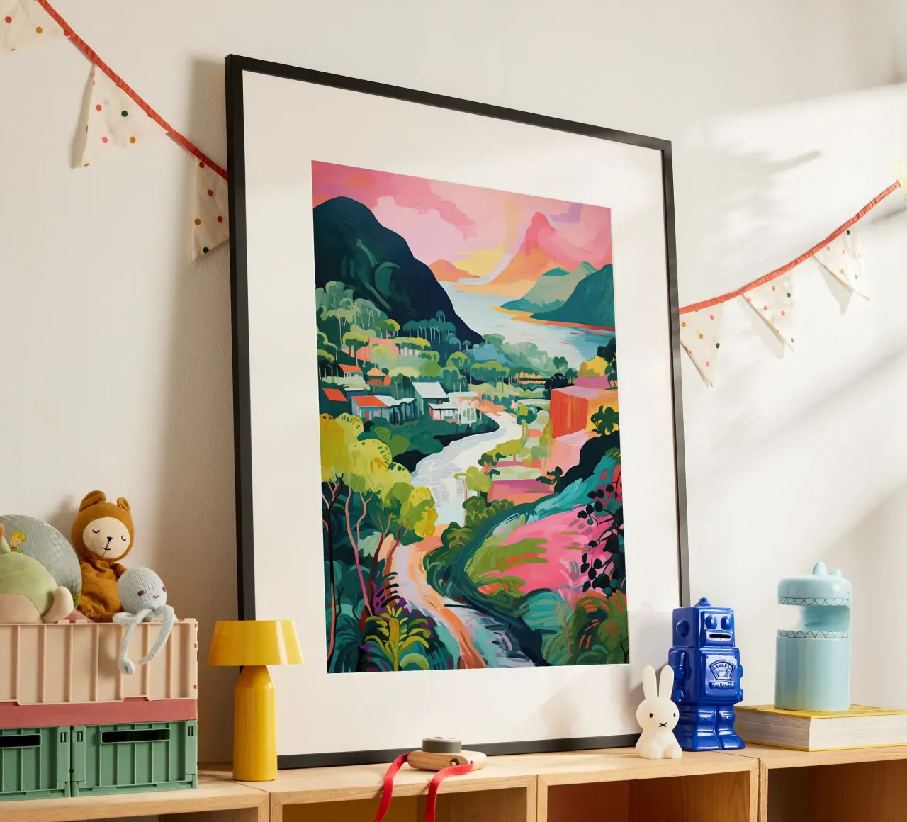 See, Bergstadt - Reisekunst Poster von Peaches Art Prints