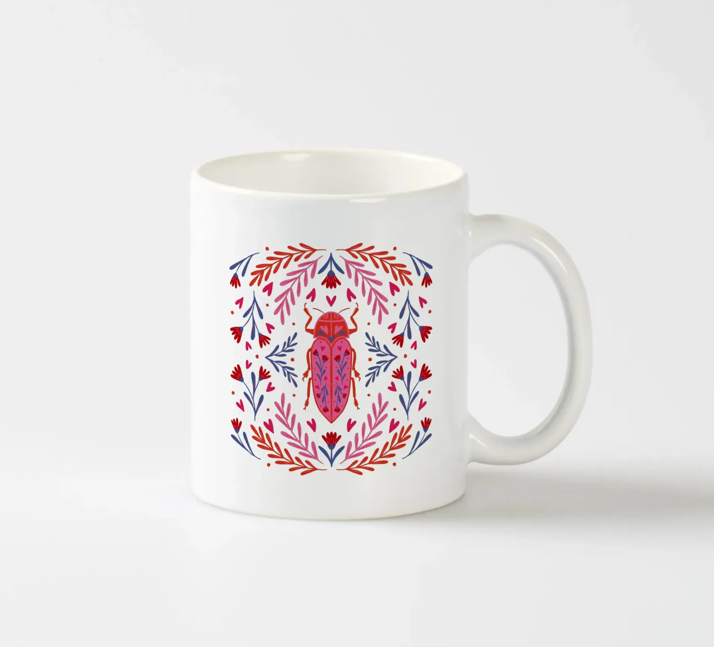 Lovebug ceramic mug by Wackapacka