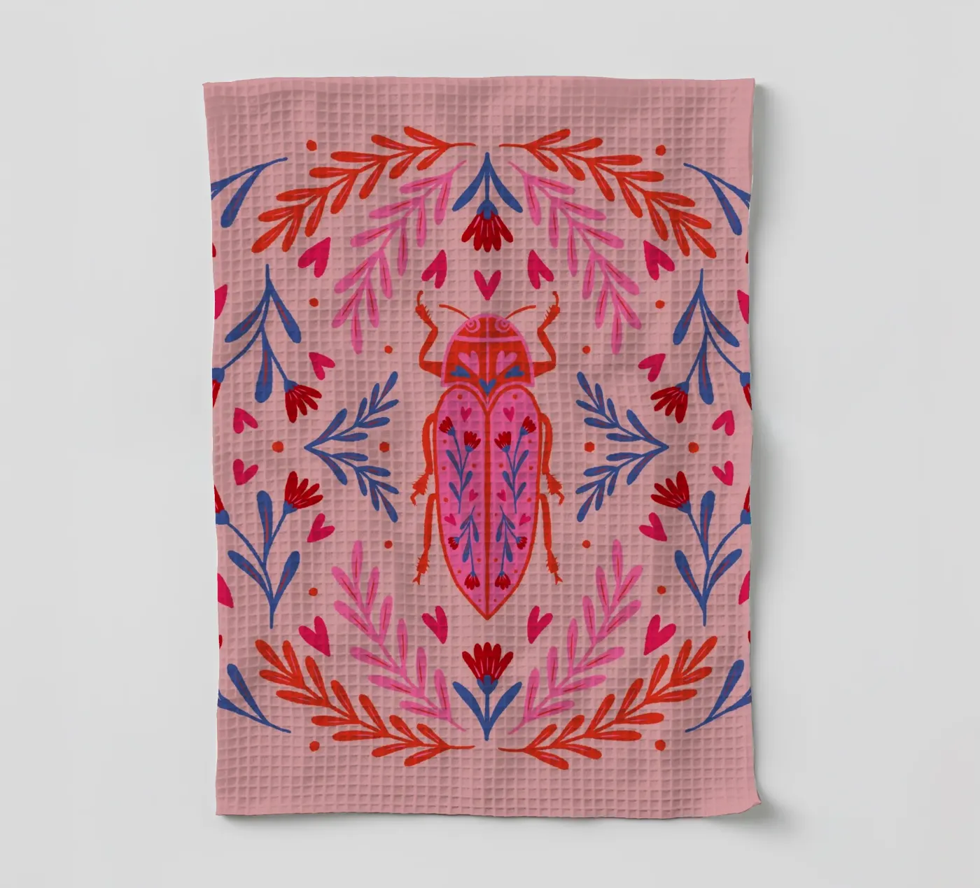 Lovebug tea towel by Wackapacka