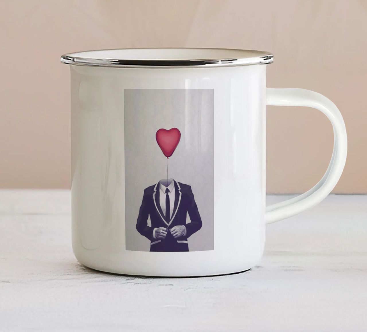 Mr Valentine tazza in smalto da Davies Babies