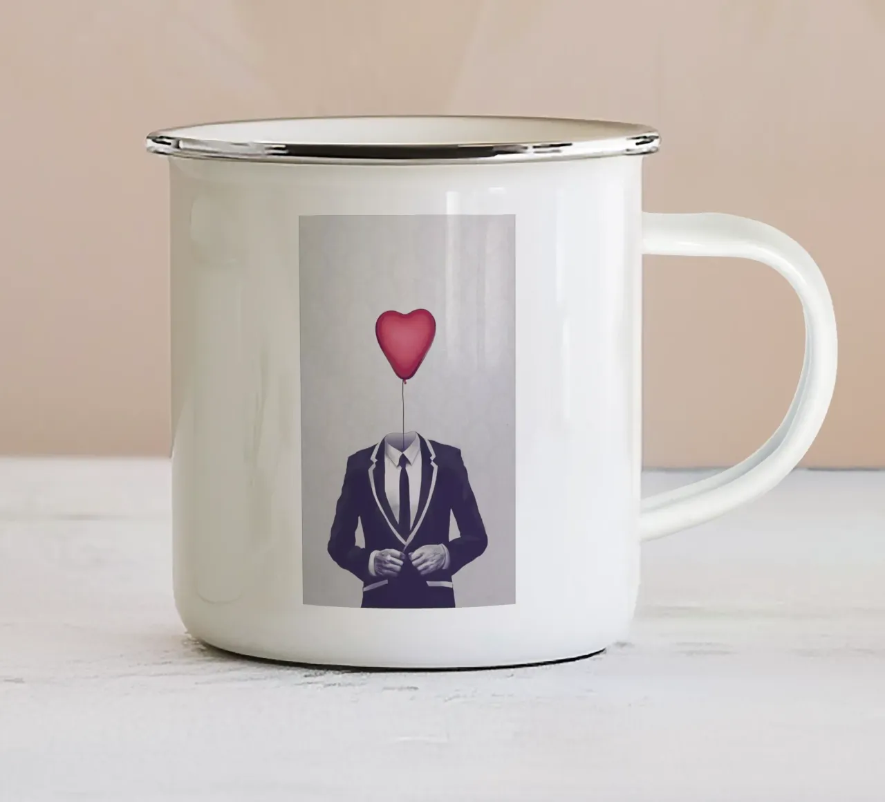Mr Valentine tazza in smalto da Davies Babies
