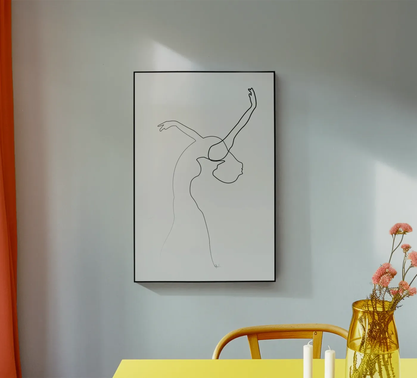 One Line Dancer acryl van Quibe