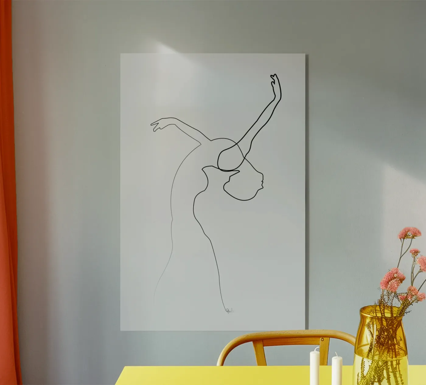 One Line Dancer acryl van Quibe