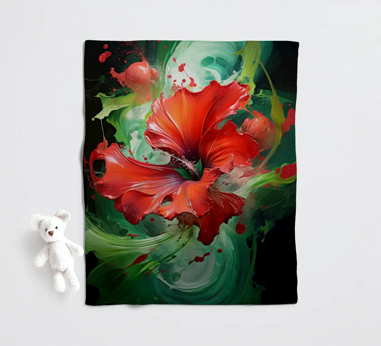 Hibiscus coperta in pile da Art Unleashed