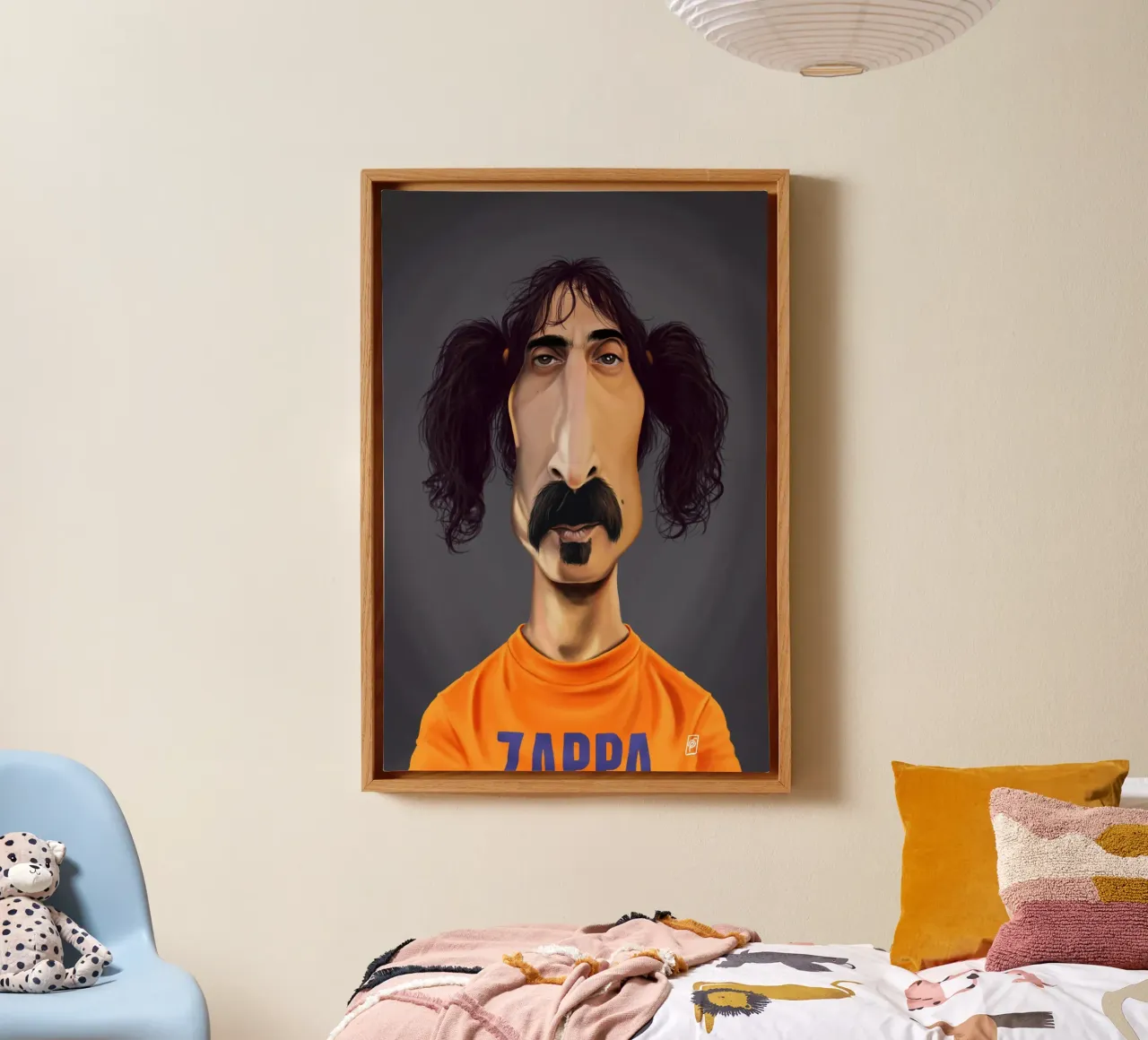 Frank Zappa tela con Cornice a cassetta da Rob Art | Illustration