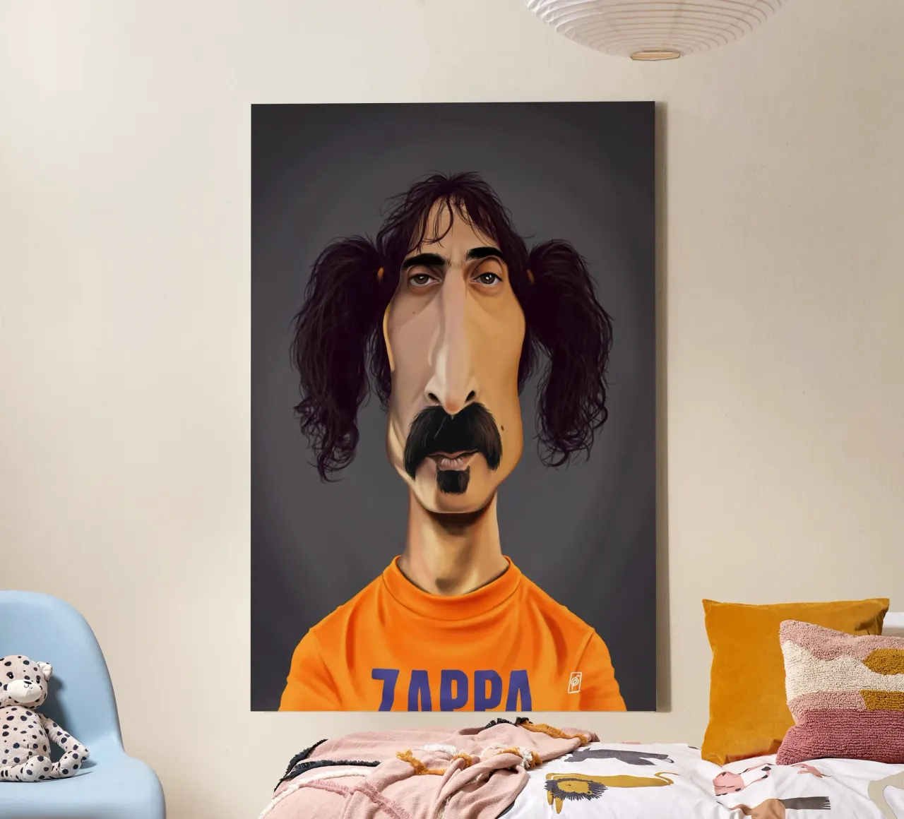 Frank Zappa tela con Cornice a cassetta da Rob Art | Illustration