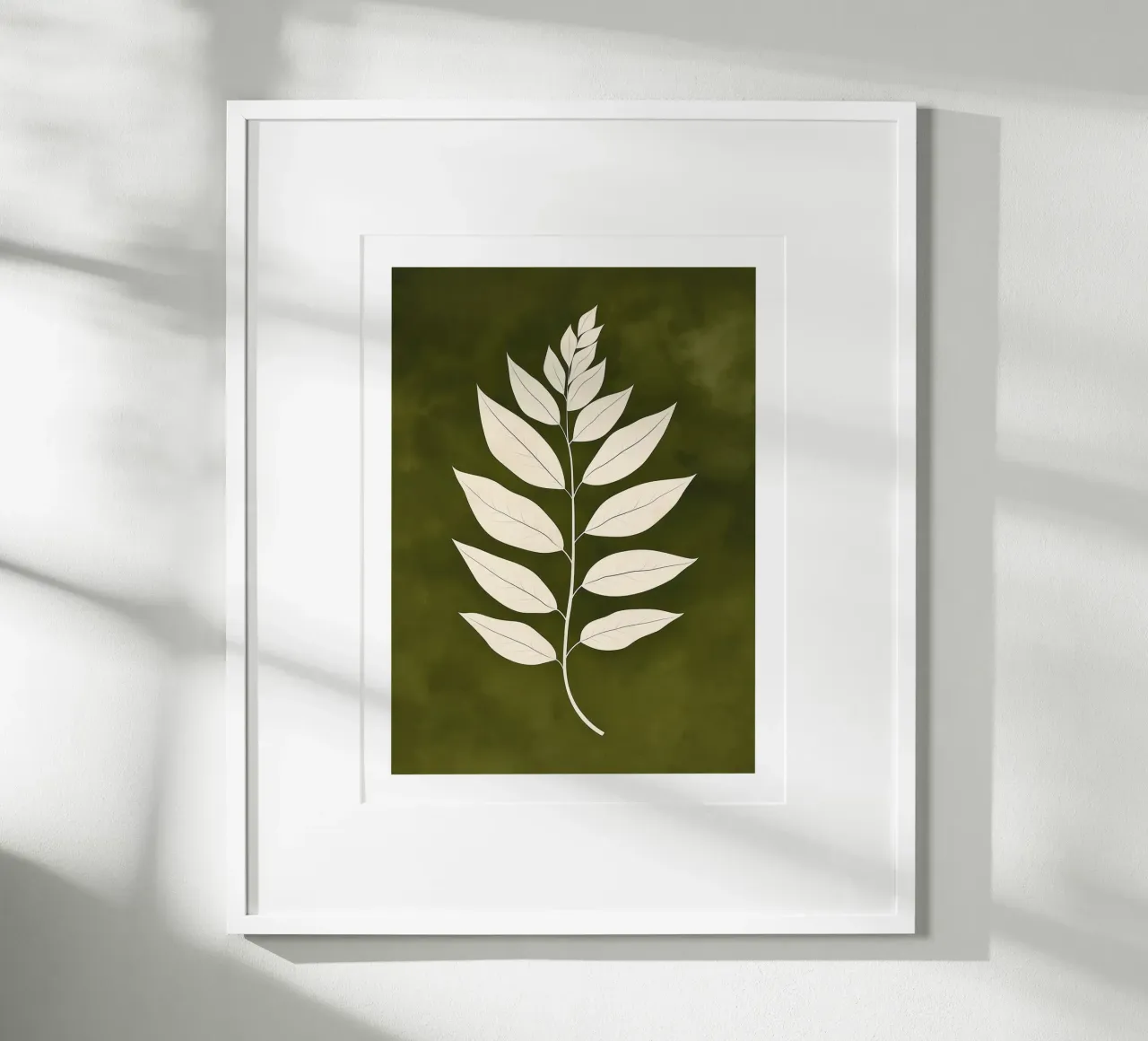 Elegant leaves on a green background poster by DWA