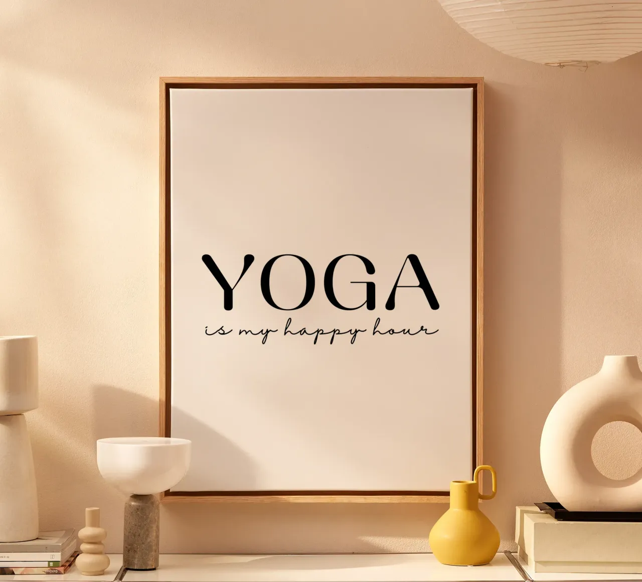 YOGA is my happy hour canvas with Floater frame by ArtDesign by KBK