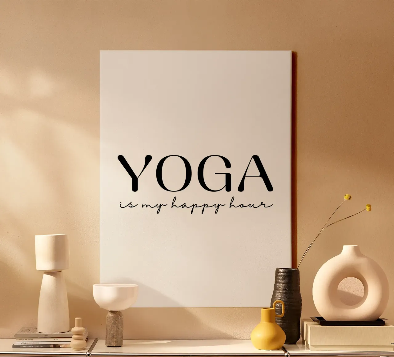 YOGA is my happy hour canvas with Floater frame by ArtDesign by KBK