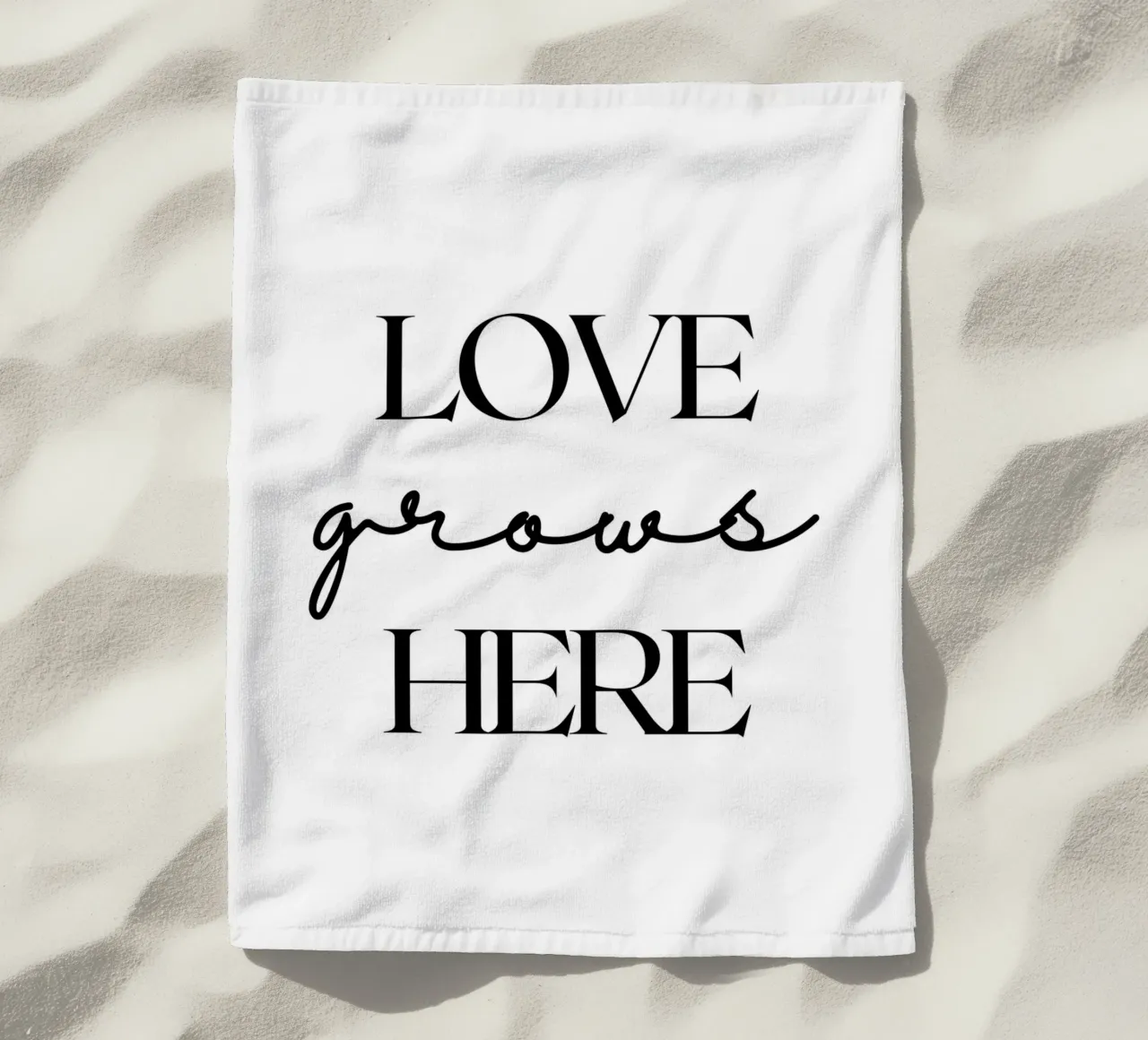 L'AMORE cresce QUI telo mare da ArtDesign by KBK