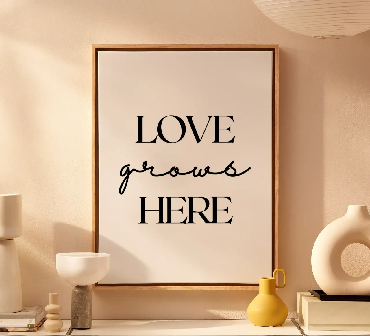 LIEFDE groeit HIER canvas met Baklijst van ArtDesign by KBK
