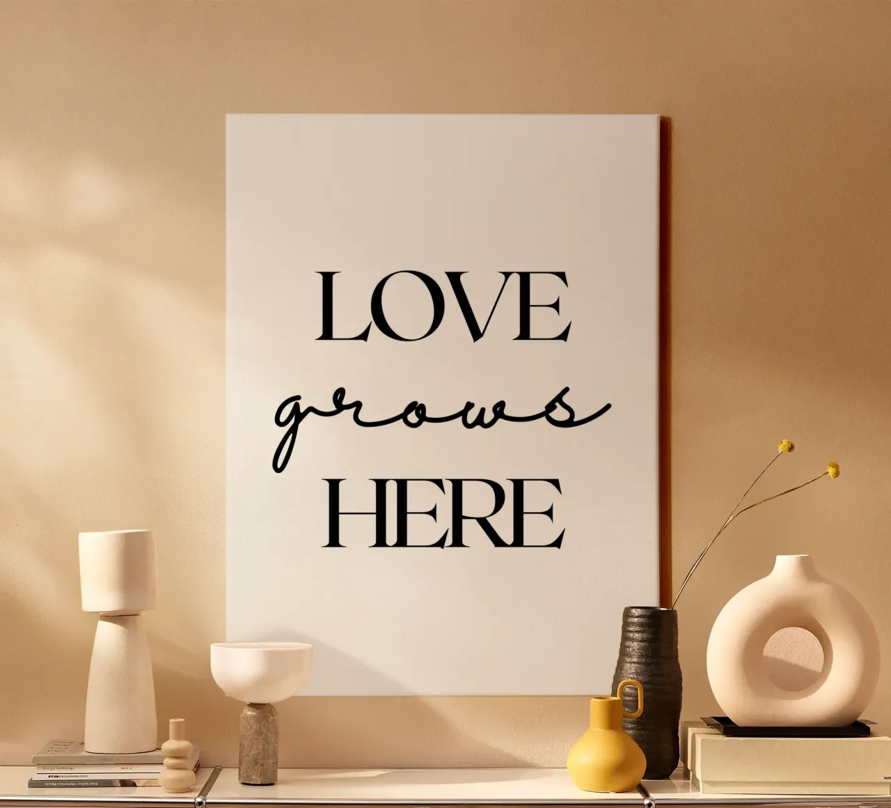 LIEFDE groeit HIER canvas met Baklijst van ArtDesign by KBK