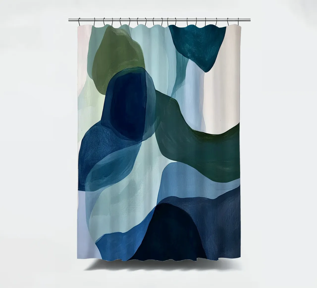 Abstract Sea Blue Green shower curtain by Euphoria Theresa