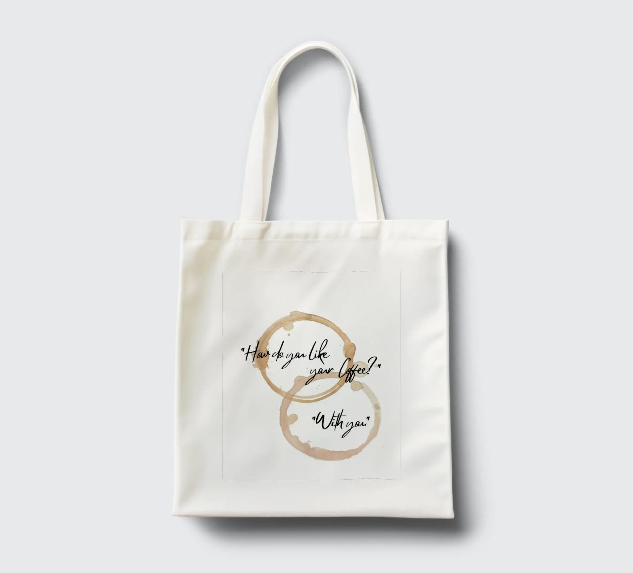 "Come ti piace il tuo caffè?". "Con te". II borsa in juta da ArtDesign by KBK