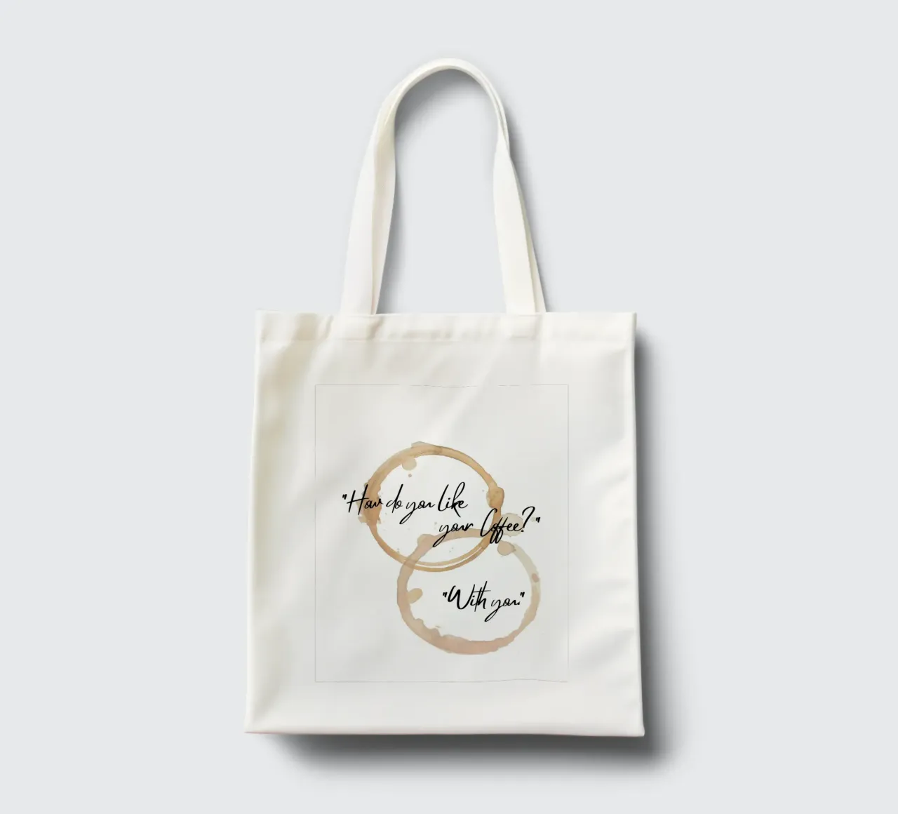"Come ti piace il tuo caffè?". "Con te". II borsa in juta da ArtDesign by KBK