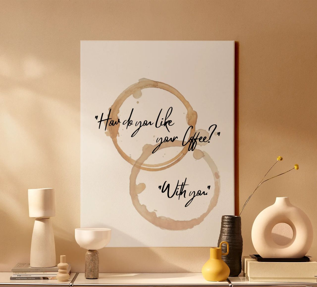 "Come ti piace il tuo caffè?". "Con te". II tela da ArtDesign by KBK