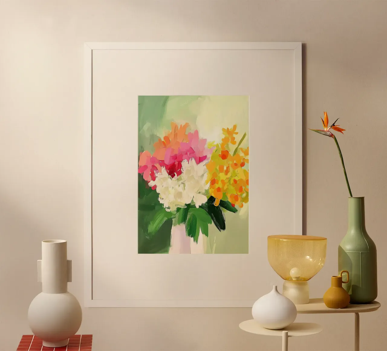 Astratto verde fiore colorato pastello poster da Euphoria Theresa