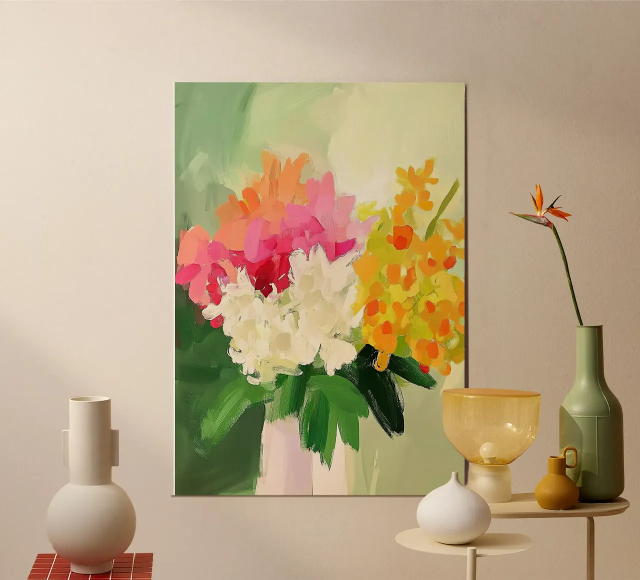 Astratto verde fiore colorato pastello poster da Euphoria Theresa