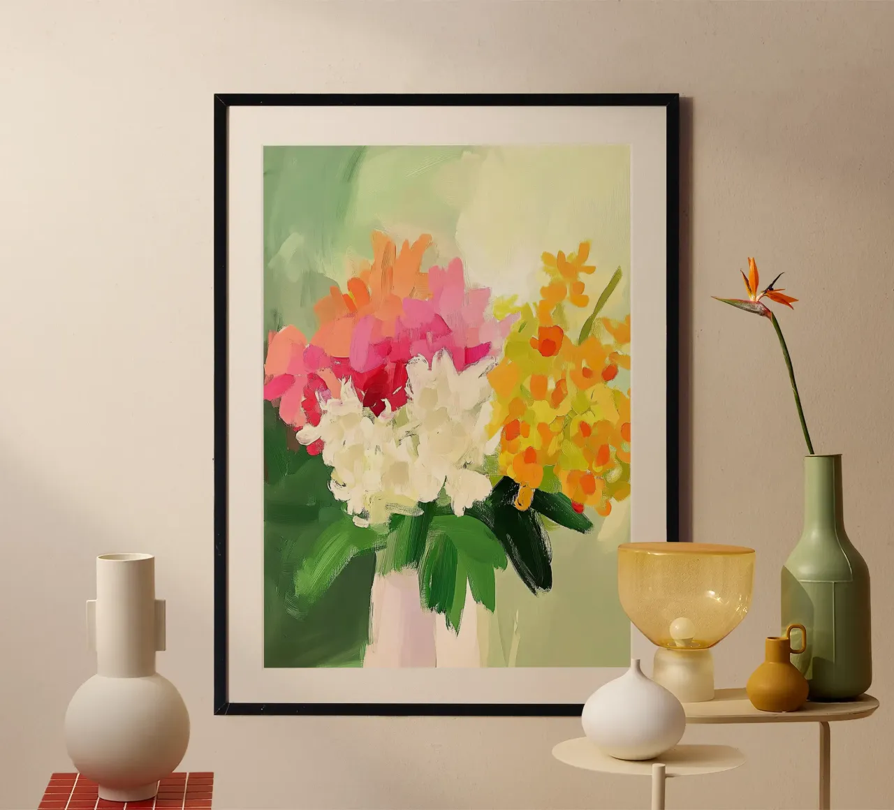 Astratto verde fiore colorato pastello poster da Euphoria Theresa