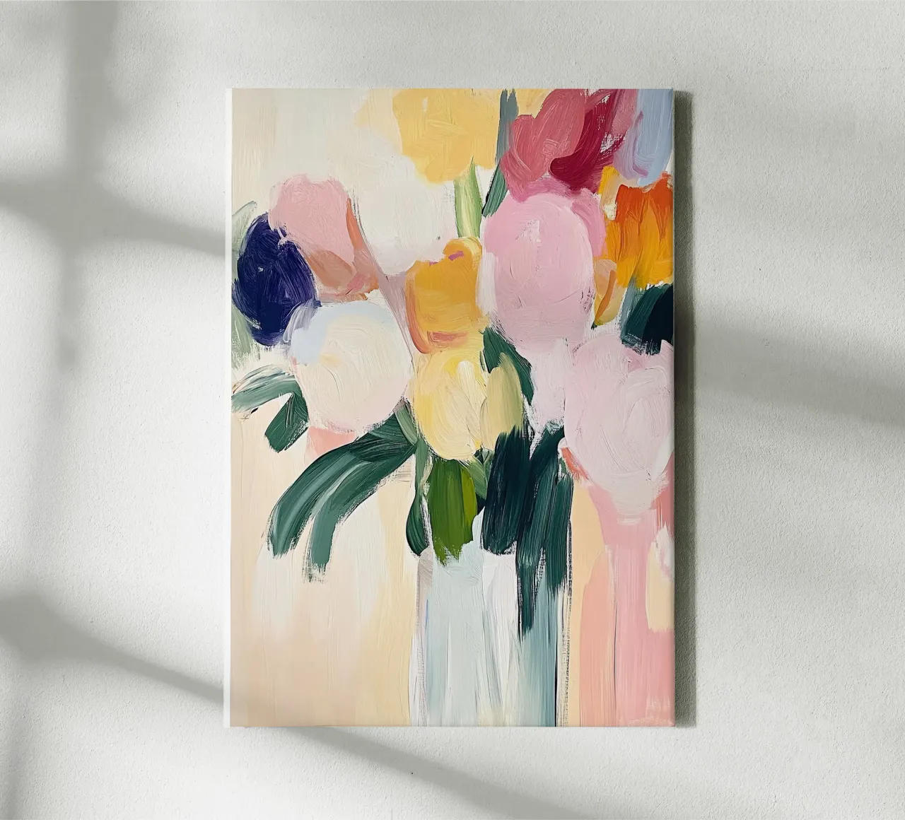 Bloem Abstract Minimalistisch Schilderij Vaas canvas met Baklijst van Euphoria Theresa