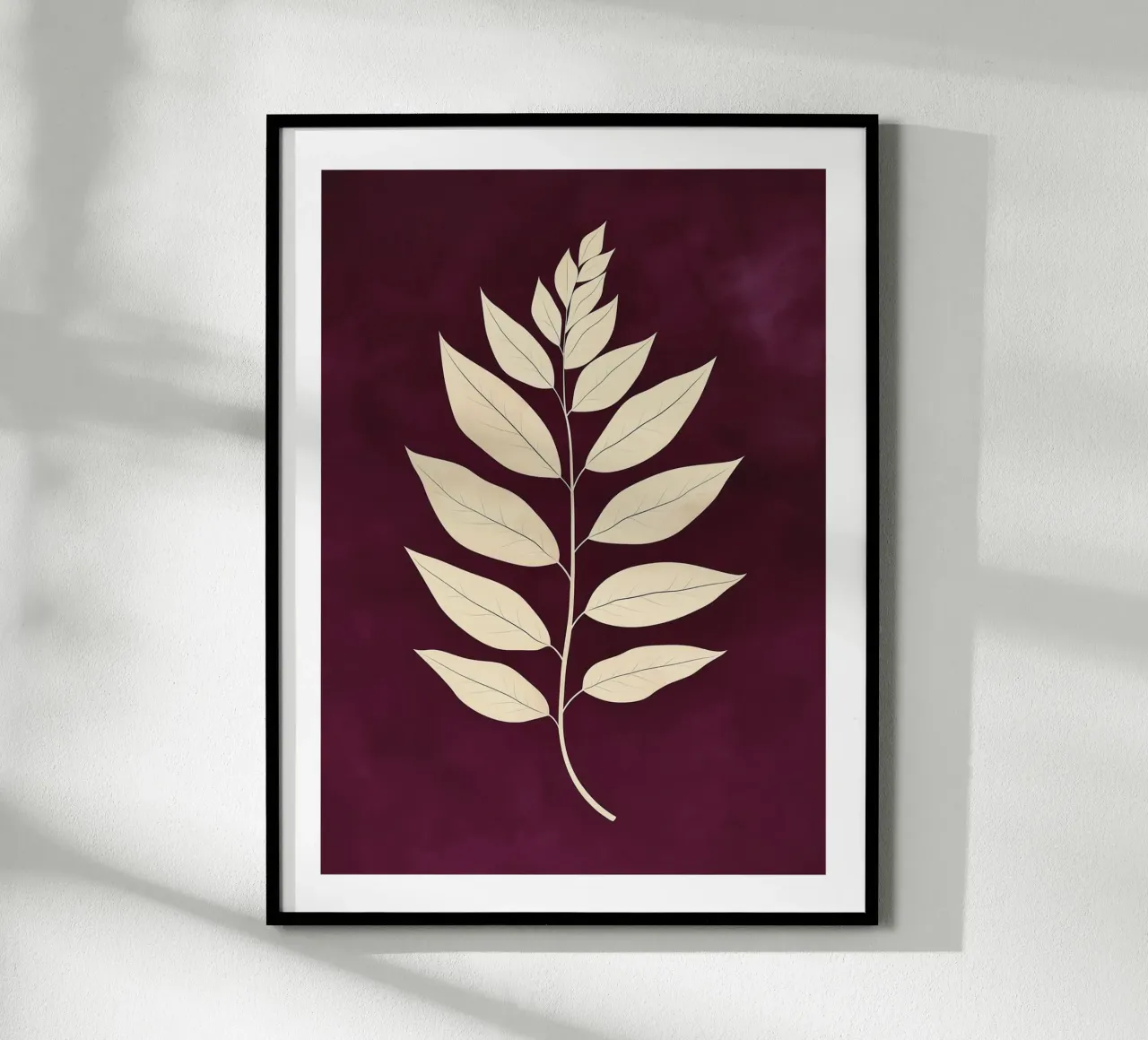Foglie eleganti su sfondo viola poster da DWA