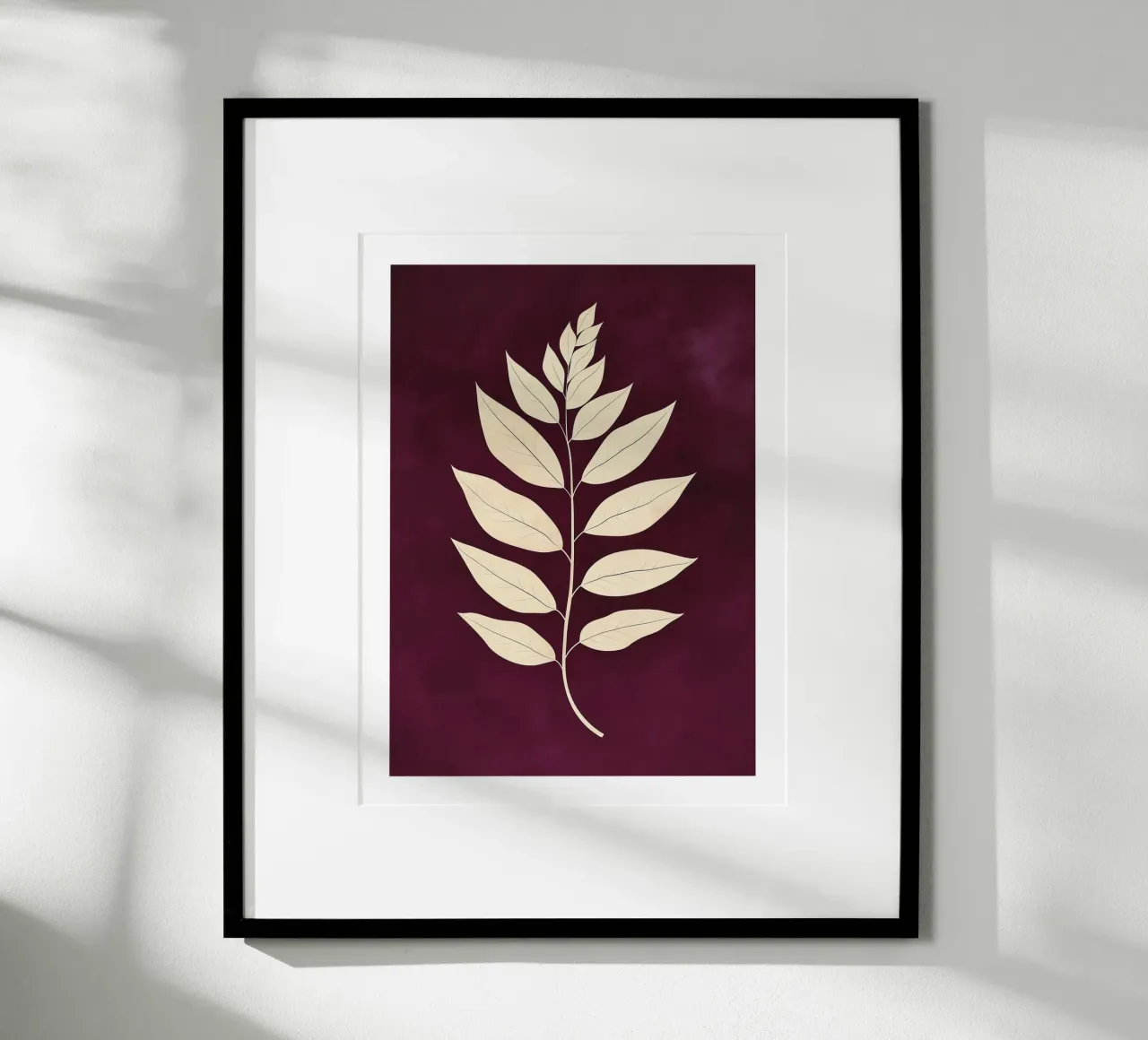 Foglie eleganti su sfondo viola poster da DWA