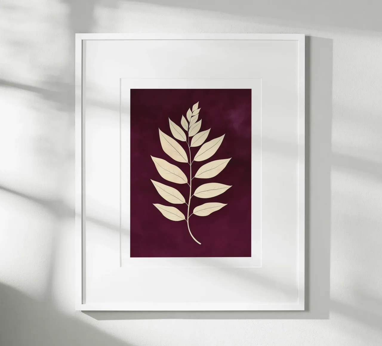 Foglie eleganti su sfondo viola poster da DWA