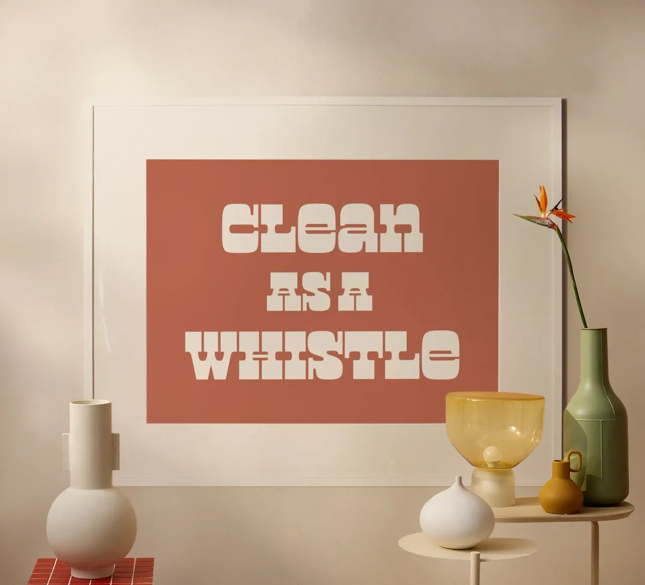 Citazione di Clean as whistle (tono marrone) poster da Paigaam Studio