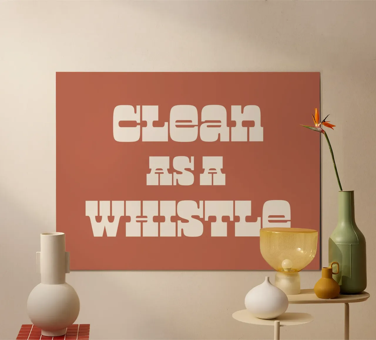 Citazione di Clean as whistle (tono marrone) poster da Paigaam Studio