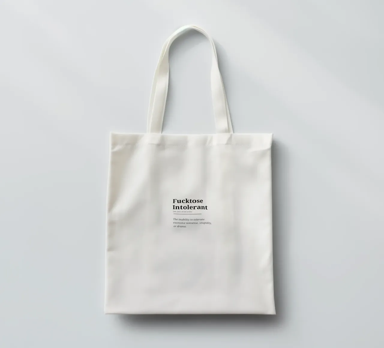 Fucktose Intolerant #2 - Typography print borsa in juta da Hightown Words