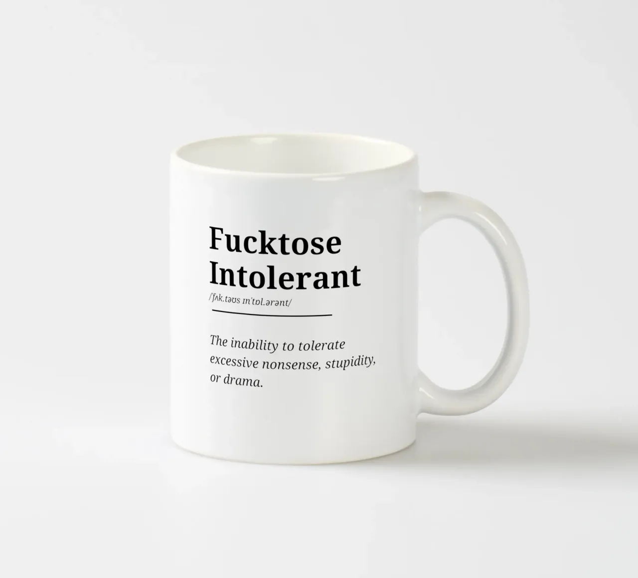 Fucktose Intolerant #2 - Typography print tazza in ceramica da Hightown Words