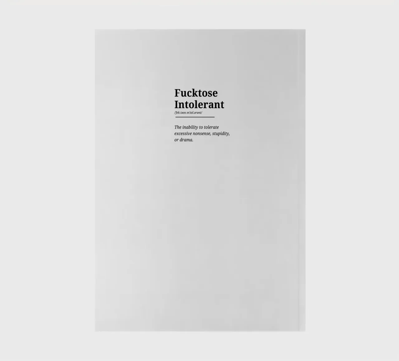 Fucktose Intolerant #2 - Typography print notebook by Hightown Words