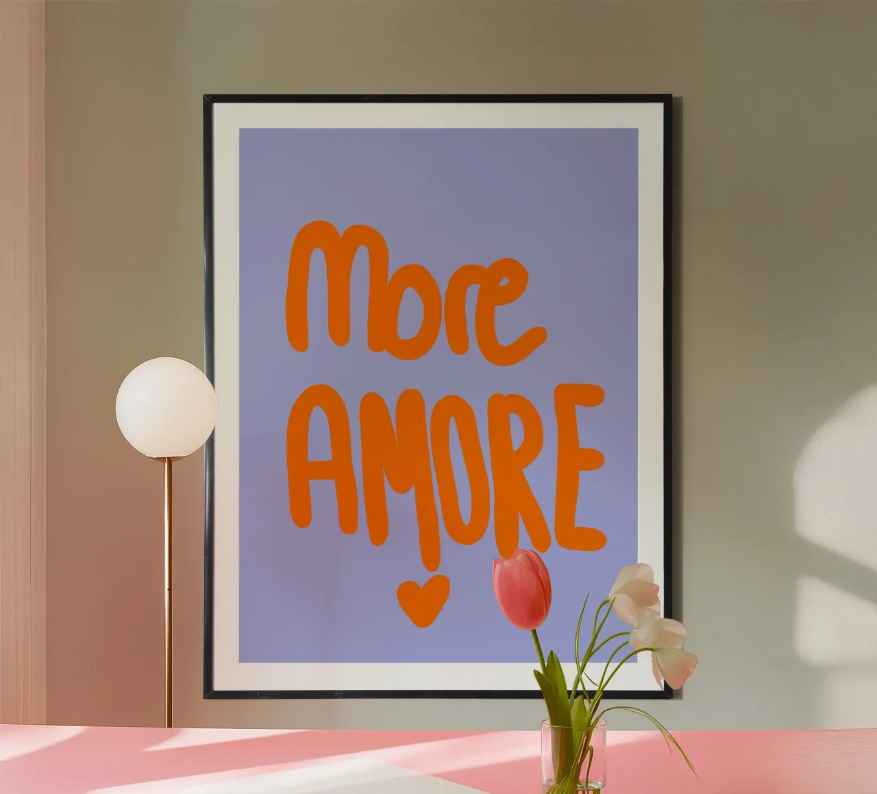 Mon Amore Lila orange poster by Hej Ibiza by Ute Arnold