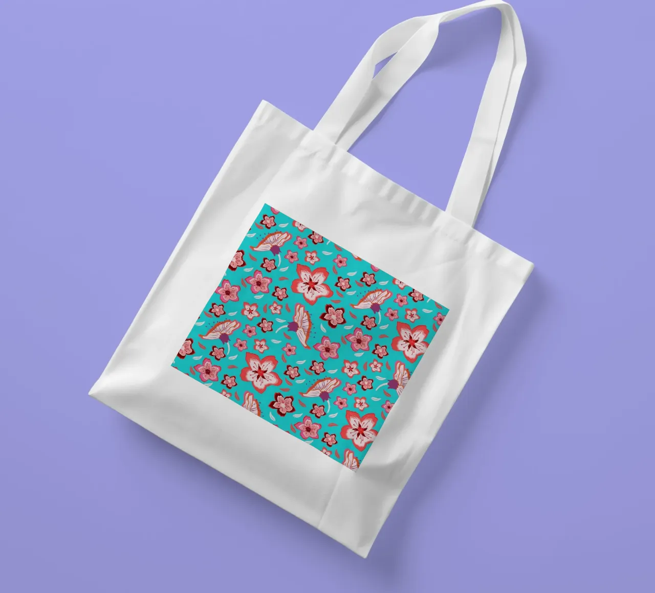 Floral pattern on turquoise in the colours of summer. Hot vibes. tote bag by CalliLetters