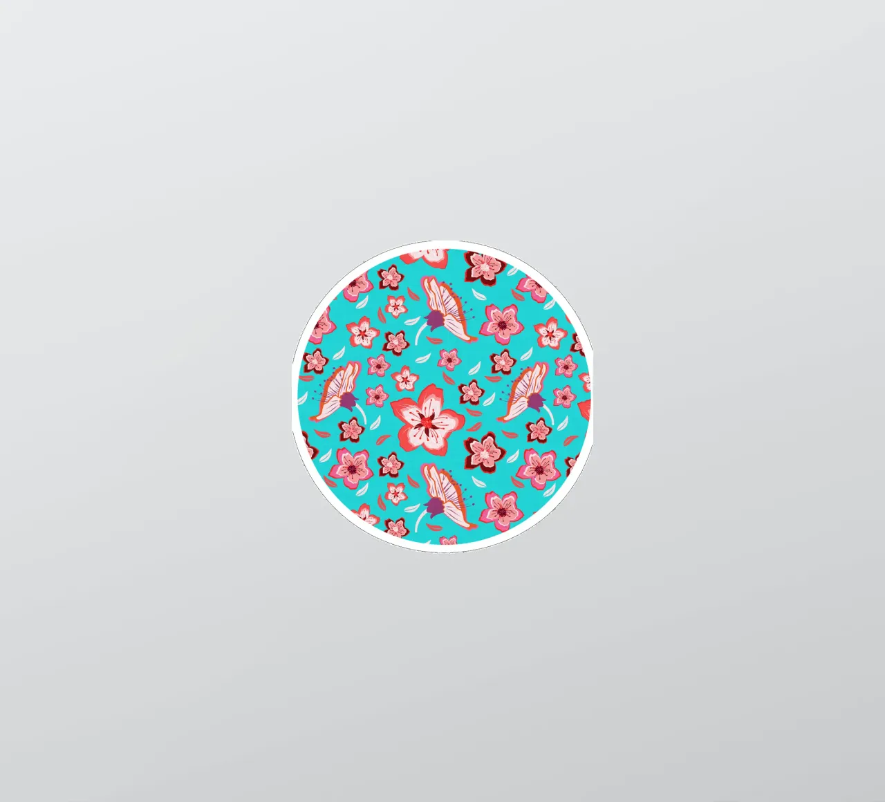 Floral pattern on turquoise in the colours of summer. Hot vibes. sticker by CalliLetters