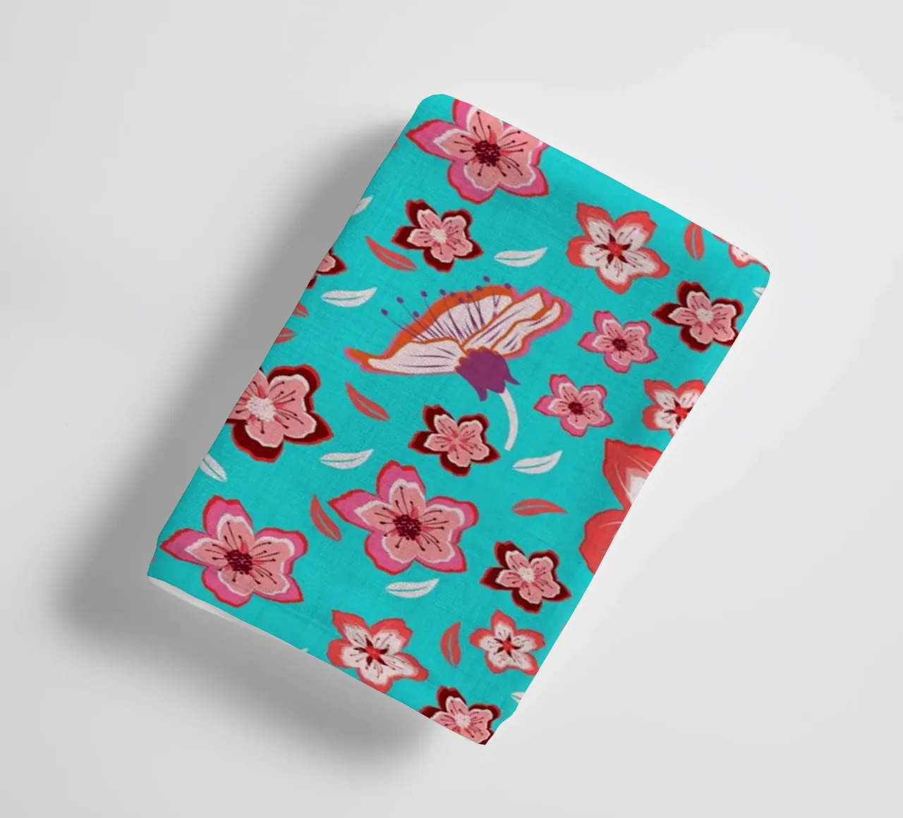 Floral pattern on turquoise in the colours of summer. Hot vibes. towel by CalliLetters