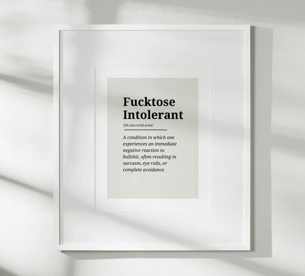Fucktose Intolerant #3 - Typography print carta hahnemühle da Hightown Words