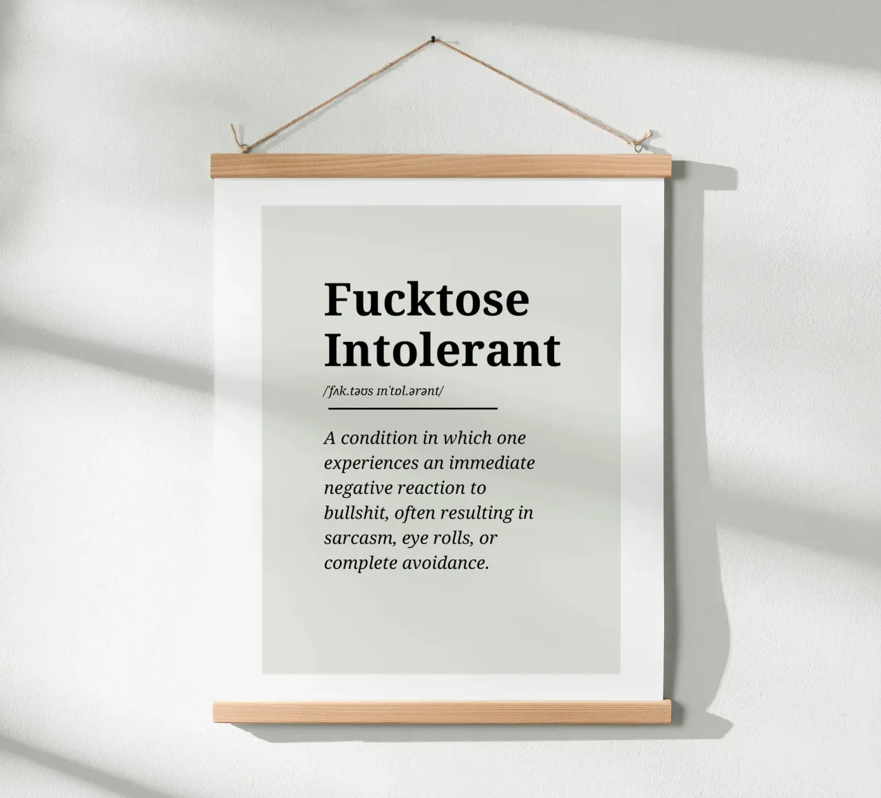 Fucktose Intolerant #3 - Typography print carta hahnemühle da Hightown Words