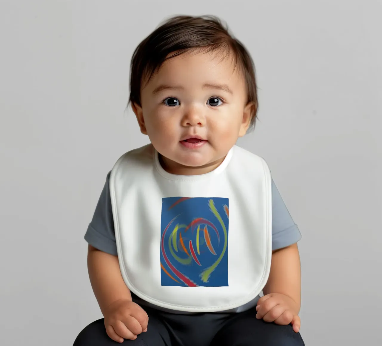 Abstract geometric wavy pattern baby bib by Something for you