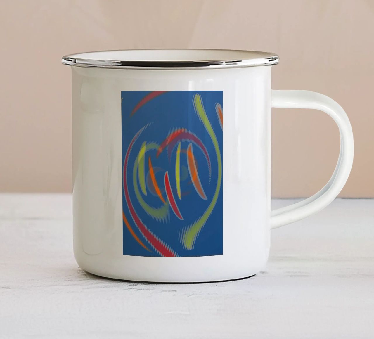Motivo geometrico astratto ondulato tazza in smalto da Something for you