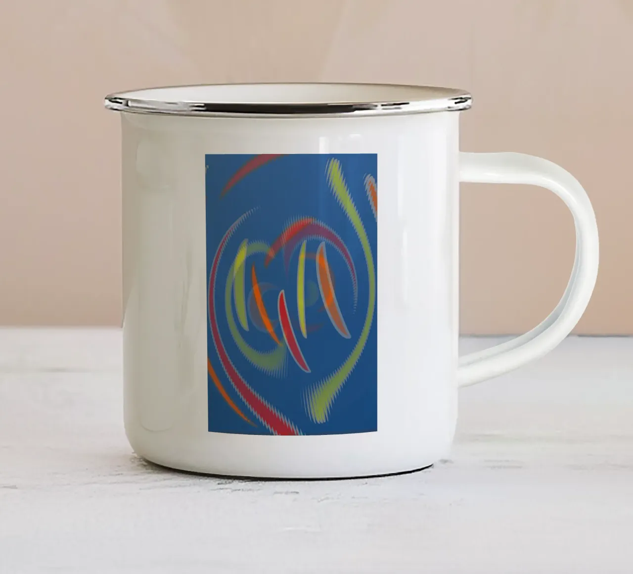 Abstraktes geometrisches wellenförmiges Muster Emaille Tasse von Something for you