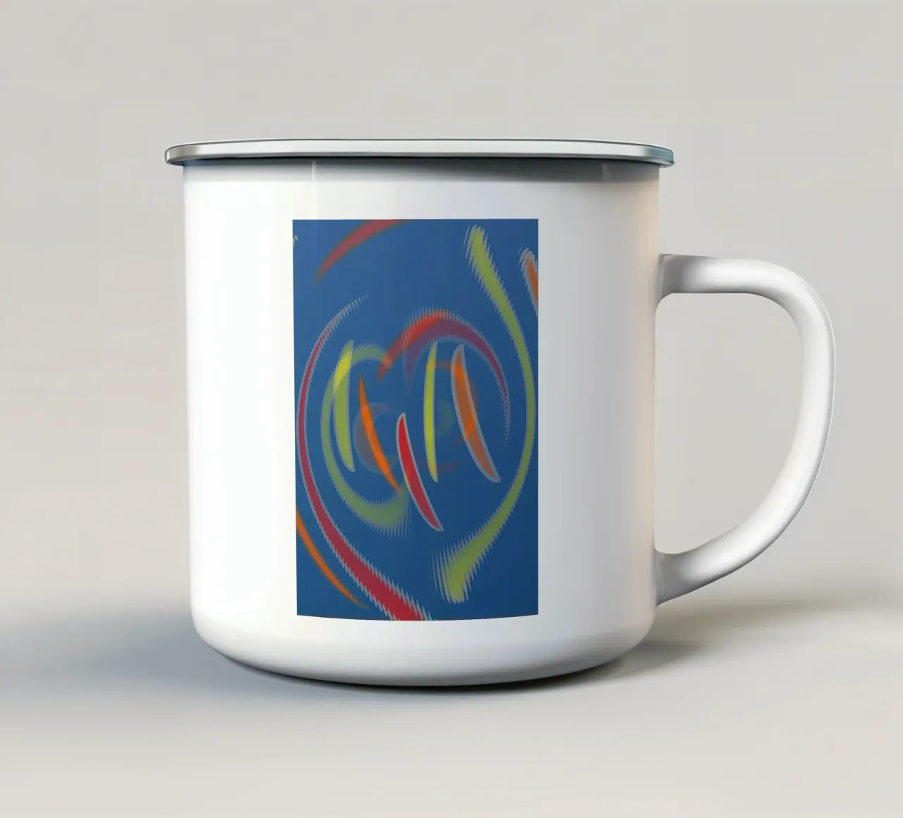 Abstraktes geometrisches wellenförmiges Muster Emaille Tasse von Something for you
