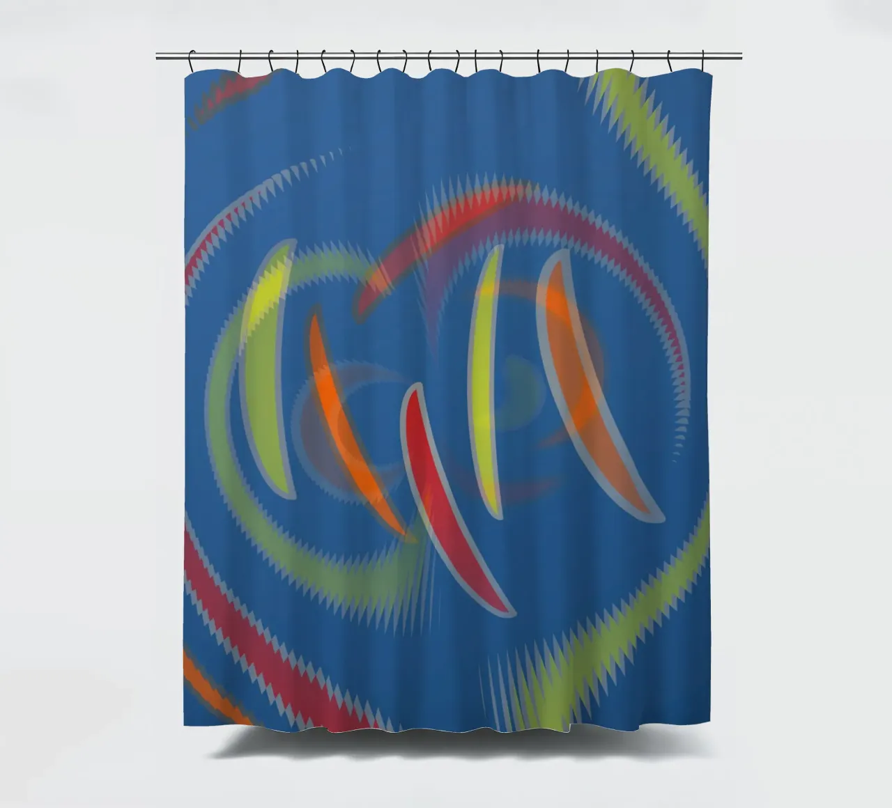 Abstract geometric wavy pattern shower curtain by Something for you