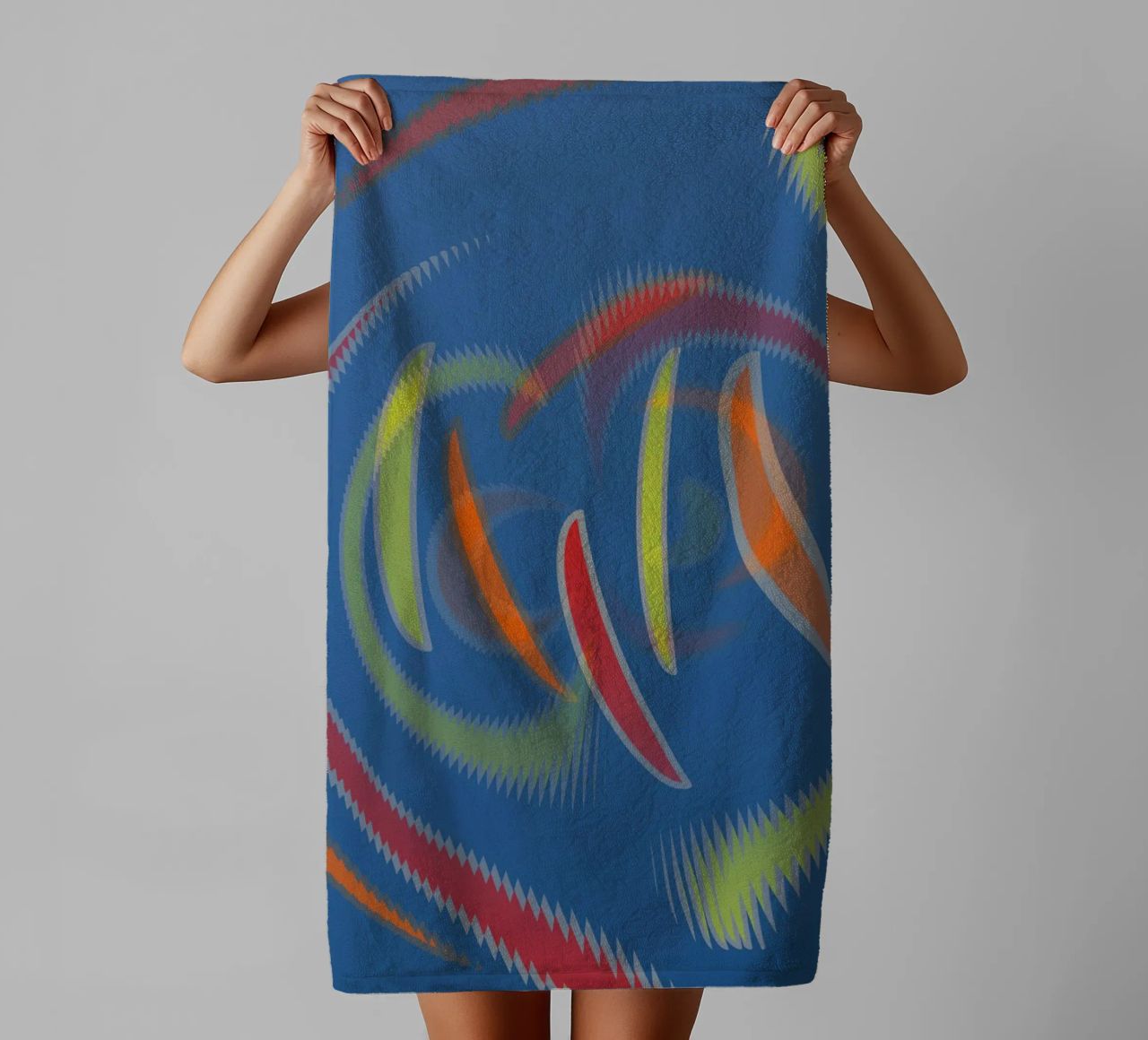 Abstract geometrisch golvend patroon badhanddoek van Something for you